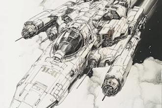 drawing  spaceship sci fi  illustration or sci fi character