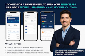 design and develop a professional fintech app for ios and android