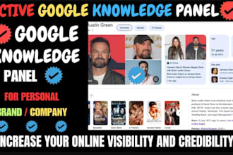 create verified standard google panel, knowledge graph for personal or company