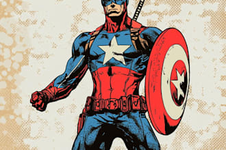 draw character in classic marvel comic style