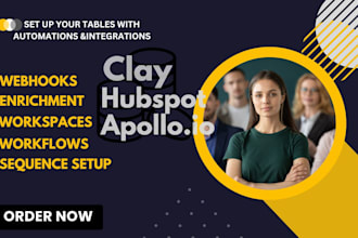 setup clay com workflow apollo io sequence hubspot automation enrichment