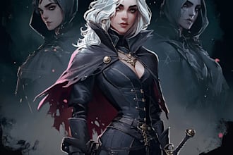 draw amazing illustration dark art, horror, artwork