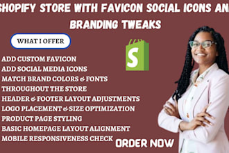 customize your shopify store with favicon social icons and  branding tweaks