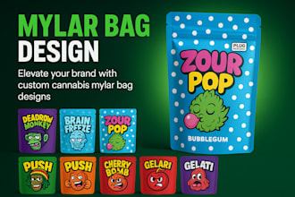 design unique product label weed pouch, mylar bag box design pouch label chips