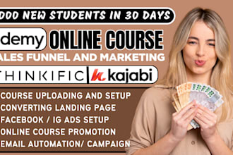 promote udemy online courses, thinkific course marketing, kajabi sales funnel