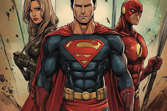 marvel or dc comic style custom illustration