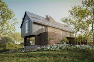 design 3d barn house exterior,render garden landscape site layout,farm structure