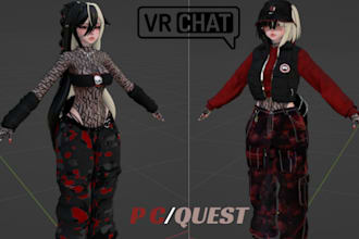 create 3d custom vrchat avatar, vrc character, furry