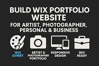 build wix portfolio website for artist photographer personal business website