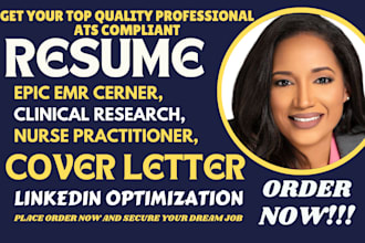 write epic emr cerner, clinical research, nurse practitioner, healthcare resume
