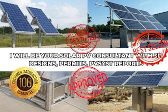 be your solar pv consultant with 3d designs, permits, pvsyst reports