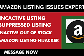 fix amazon listing issues or error, inactive listing  suppressed listing  issues