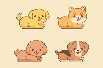 draw cute cartoon animal from simple to complex style