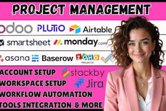 do project management on airtable asana trello podio clickup monday crm baserow