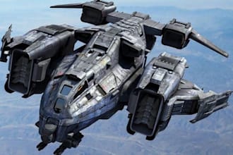 model hard surface scifi vehicles, spaceships for 3d printing