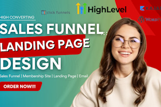 design gohighlevel landing page clickfunnels sales funnel systeme funnel