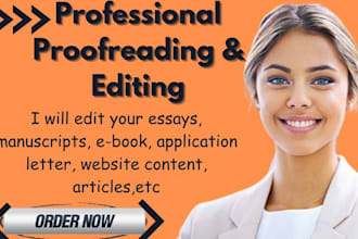 proofread edit any type of text , writing, document, line editing