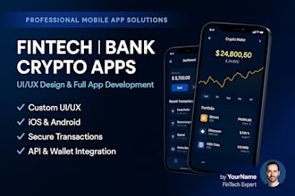 design and develop professional fintech, banking or crypto mobile app
