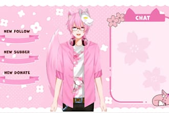design a skeb style vtuber stream overlay for twitch and youtube