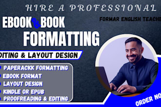 do book formatting for paperback kindle ebook, edit layout design amazon publish