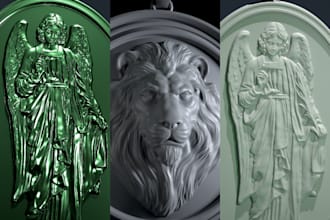 sculpt high quality 3d models and bas reliefs for jewelry or 3d printing