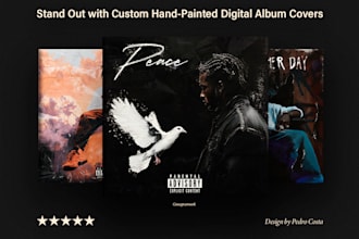 design unique hand painted oil style rap album covers