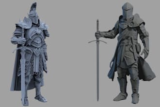 do 3d wearable armor, knight armor, 3d cosplay, 3d helmet, 3d weapon, 3d mask