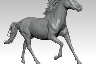 3d animal articulated horse model custom alien creature poseable animal toy lion