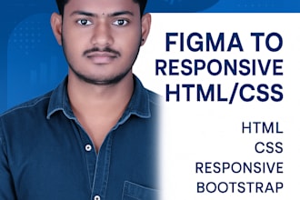 convert PSD, xd, or figma to responsive HTML5 site