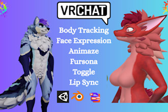 create custom 3d furry vrchat avatar, vtuber model, nsfw vrc or vrm character