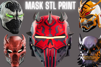 sculpt 3d mask or 3d helmet, armor printable stl mask