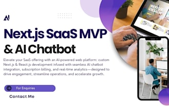 build saas mvp with nextjs, reactjs, ai chatbot, stripe integration