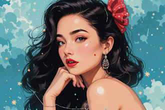 create a pin up girl and pin up girl illustration
