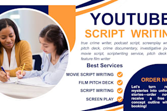 write true crime script podcast screenplay movie script film pitch deck