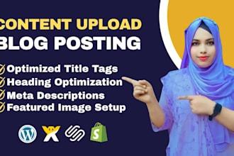 upload content and blog posts on your website as a virtual assistant