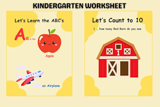 design kindergarten preschool worksheet for kids, educational worksheet for KDP