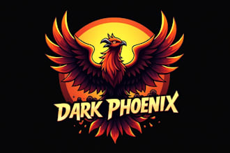 create an eye catching dark phoenix mascot logo  in 12 hours