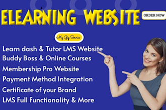 build a premium elearning lms website, educational, lms using learndash, tutor