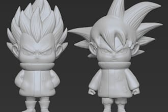 design cartoon model,stl file for 3d printing chibi cute,3d high res figure obj
