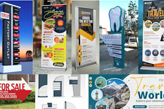 billboard roll up banner yardsign signage design, business stationery print