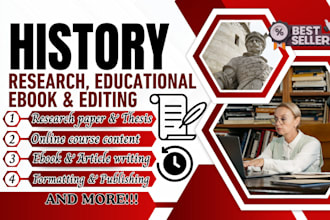 do history research, american history, biography, report, civil war ebook writer