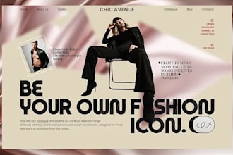 design a modern art boutique website, for a business or artist store