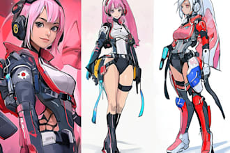 making anime, mecha, pop art ,fan art and original character