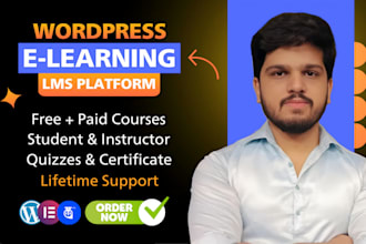 build lms website, online course selling or membership website in 24 hrs