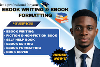be ghost book writer and book editor for romance fiction novel, book formatting