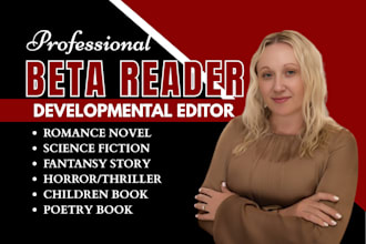 beta read,critique mystery,fantasy memoir sci fiction novel developmental editor