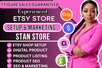 setup 7 figures complete shopify digital product shop etsy gumroad stan store
