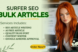 craft surfer SEO of bulk articles or blog post using neuron writer on any niche