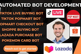 develop tiktok live popmart bot, tiktok live buying bot,tiktok live checkout bot