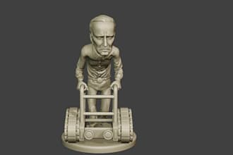 design 3d action figure,stl file,3d cartoon toy model,caricature character,ttrpg